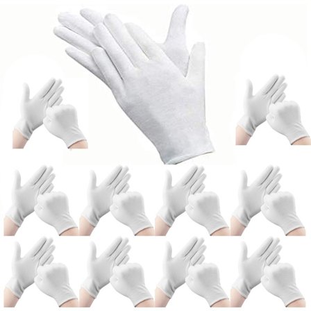 48 hvide bomuldshandsker, blød bomuld - 24 par bløde bomuldshandsker
