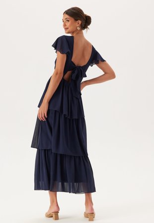 Bubbleroom Occasion - Butterfly Sleeve Flounce Dress - 2XL