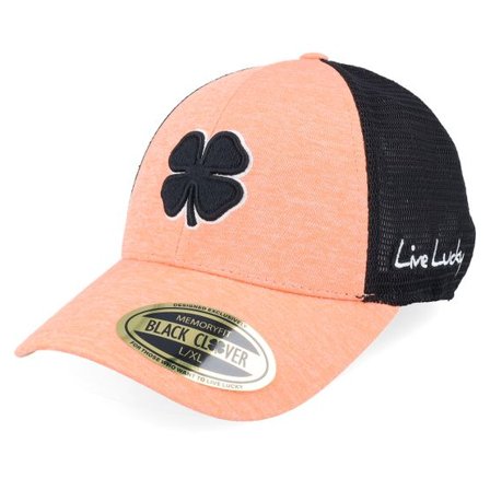Black Clover - Rosa flexfit Keps - Perfect Luck 20 Coral/Black Mesh Flexfit @ Hatstore