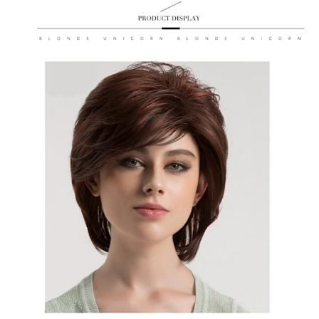 Dameparyk Kort Brun Lige Syntetisk Hår Varmebestandig Cosplay Bingle Paryk