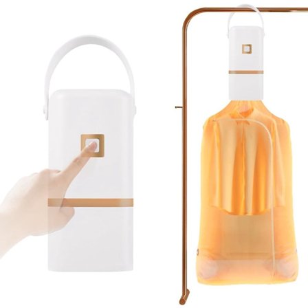 Tørretumbler, Mini Tørretumbler, Rejse Tørretumbler, Bærbar Tørretumbler, Elektrisk Rejse Tørretumbler til Hjemmet med Indbygget Tørrepose, Hvid