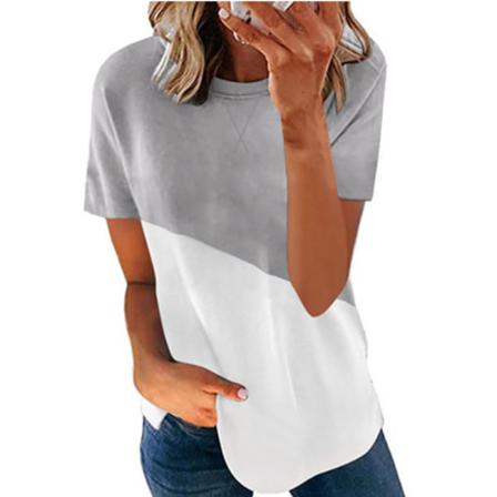 Sommartryckt Kortärmad Rund Hals Casual Mjuk Printed