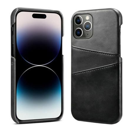Retro Skal Med Kortplatser Apple Iphone 14 Pro - Mörkgrå
