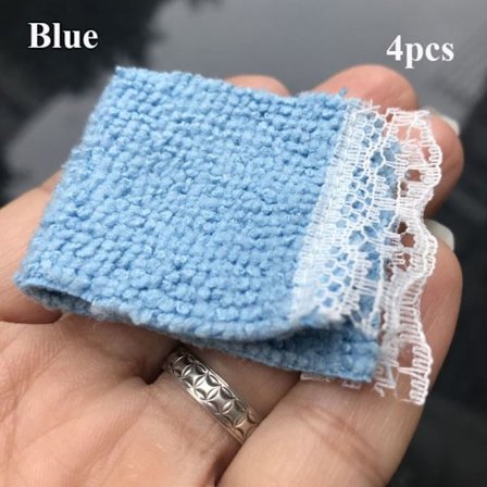 4kpl 1:12 nukkekodin pyyhe Miniatyyri pyyhe SININEN