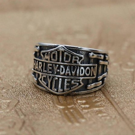 Harley Signet Ring, 925 Sterling Sølv Biker Ring