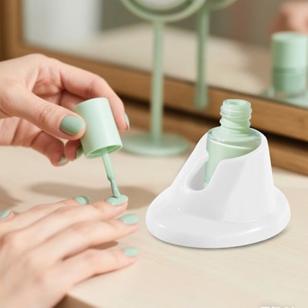 Silikone neglelakflaskeholder - skridsikker neglelakholder, egnet til manicure og neglekunst, bærbar og holdbar opbevaringsreol (hvid)