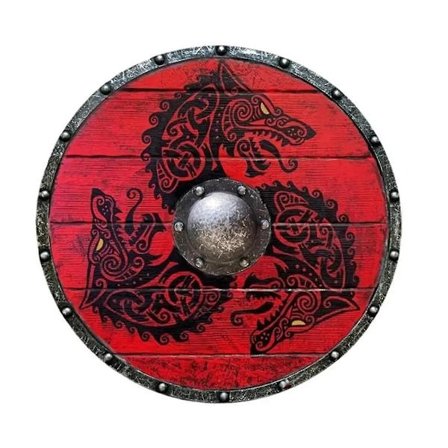 Puinen maalattu viikinki keskiaikainen pyöreä aikuisten panssari puku cosplay koristeellinen taistelu halloween kilpi 30cm