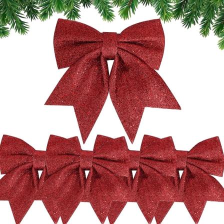 5stk Julebåndsløyfe 24cm Stor størrelse Julesløyfer Båndsløyfer Ornamenter Julepynt Til juletrær Gaveinnpakning Jul Tr red