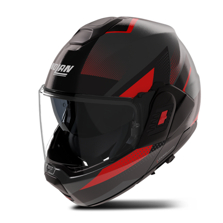 Casco Modular Nolan N-120-1 Ciclone Gris Lava/Negro/Rojo Mate S