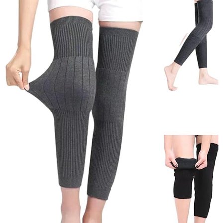 1 par knæbeskyttere - knæstrømper - benstøtte og varme - vinteropvarmning - lange