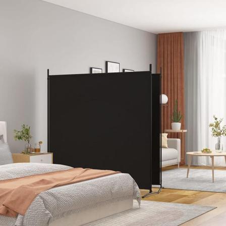 Vidaxl Rumsavdelare 2 Paneler 348x180 Cm Svart Tyg Svart