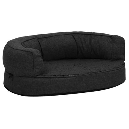 Vidaxl Ergonomisk Hundmadrass 60x42 Cm Linnelook Fleece Svart Svart