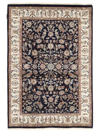 Hand Knotted Nain Indo Rug 128X184 Wool Brown/Black Small