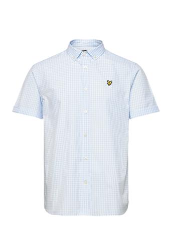 Ss Gingham Shirt Kortærmet Skjorte Blå Lyle & Scott
