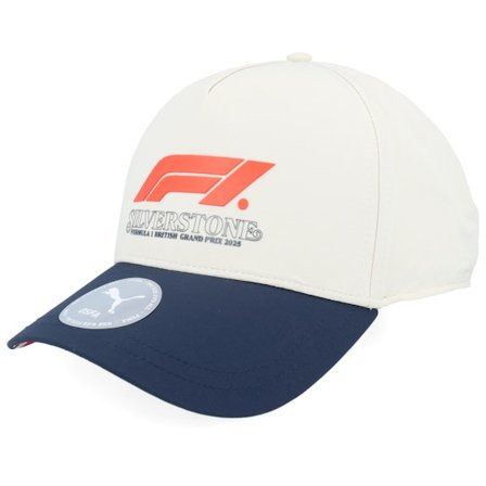 Formula One - Motor Beige adjustable Czapka Z Daszkiem - F1 Logo 25 Race Special Silverstone Alpine Snow/Deep Navy A-frame Adjustable @ Hatstore