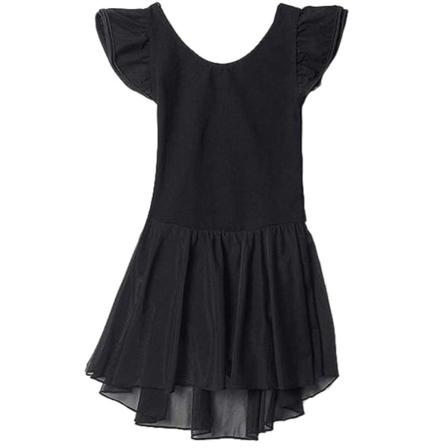 Småbørns Flickor Ballet Kjole Leotards med Skørt Danskjole Ballerina Tutu Outfit sort 130cm