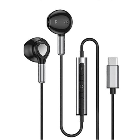 USB-C Hörlurar, In-Ear Headset med Mikrofon och Volymkontroll, Typ C Hörlurar kompatibla med