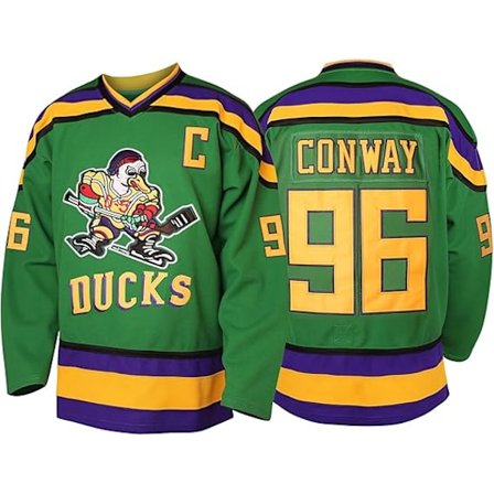 Herr Mighty Ducks 96 Charlie Conway 99 Adam Banks 33 Greg Goldberg Elokuva Jääkiekkopaita Vihreä 96 L