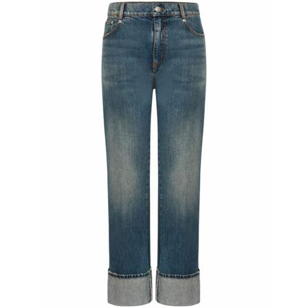 Alexander McQueen, Straight Jeans Blauw, Dames, Maat:W27
