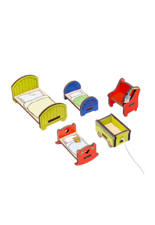 BAMSE Dockhusmöbler sovrum Dockor & figurer Unisex Flerfärgad ONESIZE