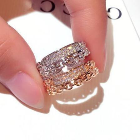 Guldpläterad Evighetsband Dubbelring Rosé Och Silver M Diamant Silver One Size