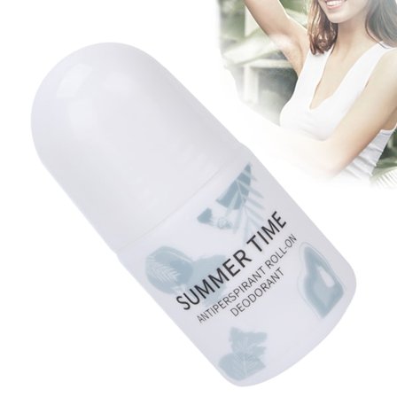 Kristalldeodorant för känslig hud, naturlig roll-on deodorant med mineralsalt för långvarig fräschör och antibakteriella egenskaper, svettsäker