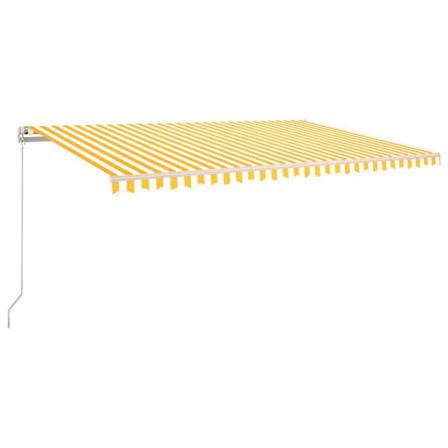 Vidaxl Markis Manuellt Infällbar 500x350 Cm Gul Och Vit Gul