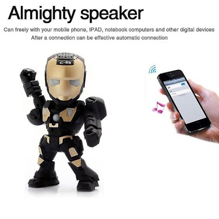 Steel Man LED-lampa Bluetooth-högtalare Musikspelare