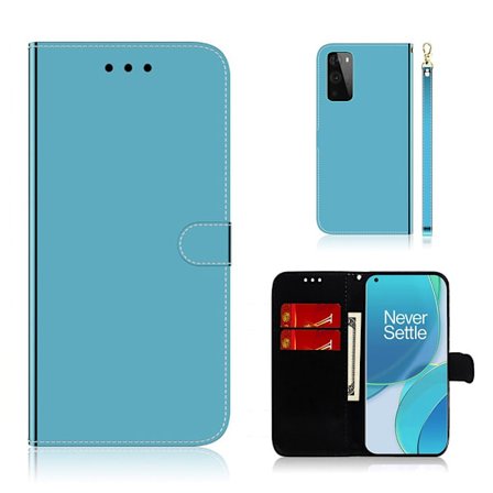 Mirror OnePlus 9 flip case - Sininen