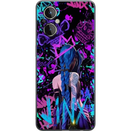 Yhteensopiva Puhelinkuori OnePlus OnePlus Nord N20 5G Värikäs graffitipiirustus, jossa on sinipäinen hahmo urbaanissa katutaidetyylissä