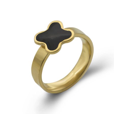 Rostfritt stål ring klöver