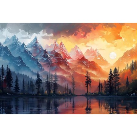 1000/500/300/120 bitar träpussel av vuxen Skog av is och eld Landskap Pusselspel Familjekul Golvleksak Barngåva