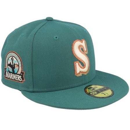New Era - MLB Grön fitted Keps - Seattle Mariners Promenade 59FIFTY Pin Green Fitted @ Hatstore