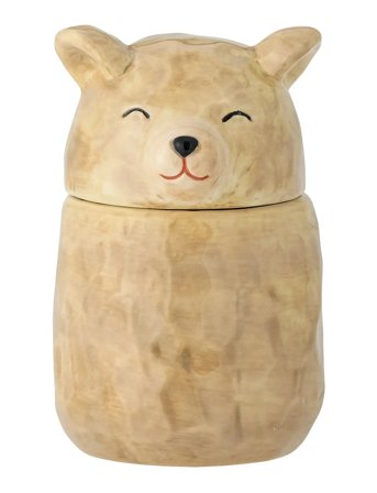 Puk Jar W/Lid Beige Bloomingville