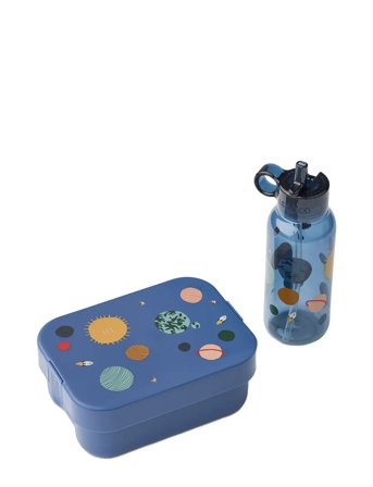 Liewood Chelsey Printed Lunchbox Set - Blue - ONE SIZE