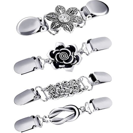 4-delt vintage trøje sjalclips Dame skjorte Brocheclips(PA)