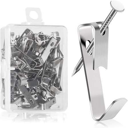 Bildeopphengskroker med spiker, 13,6 kg kraftige veggkroker bildehengere for oppheng av rammer speil malerier, 80 stk