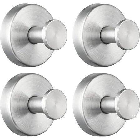 Imukuppikoukku suihkuun ja kylpyhuoneeseen, vahva, luffa - Ruostumaton teräskoukku ilman porausta lasille, peilille, laatatoille, keittiöön (4 kpl) 