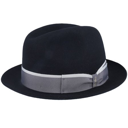 Borsalino - Noir fedora Chapeau - Superfine Wool Black Fedora @ Hatstore
