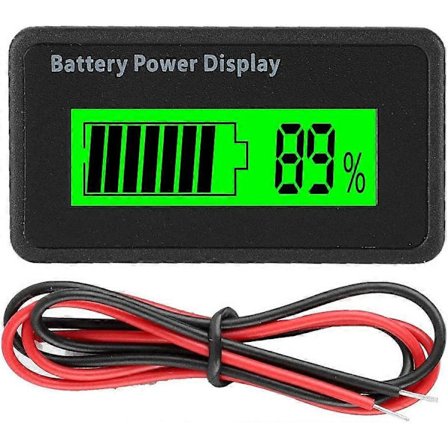 12-48V Universell Batterikapasitetsindikator Batteristrøm Display Tester Voltmeter (Grønn)