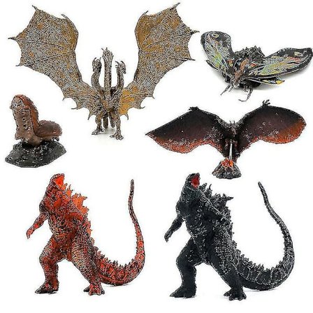 Godzilla 6stk Pakke King Of Monsters 5 Leke Modell Sett Gave Ghidorah Mothra