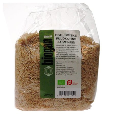 Biogan Jasminris fuldkorn Ø 1 kg, Helse & Madvarer, Pasta, Ris & Bælgfrugter, Ris