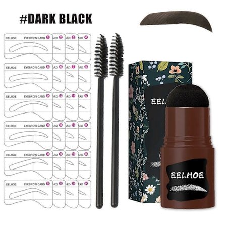 Brow Print Set, Naturligt hårfäste puder ögonbrynsmall med sminkskuggpuder