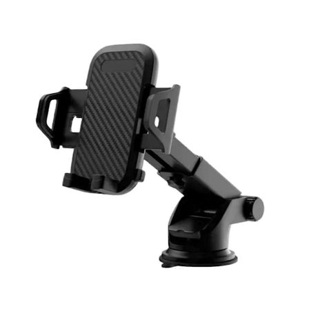 Grundig Biltelefonholder, Justerbar Teleskopisk Montering med Genanvendelig Silikone Sugekop, Universal Smartphoneholder til Biler