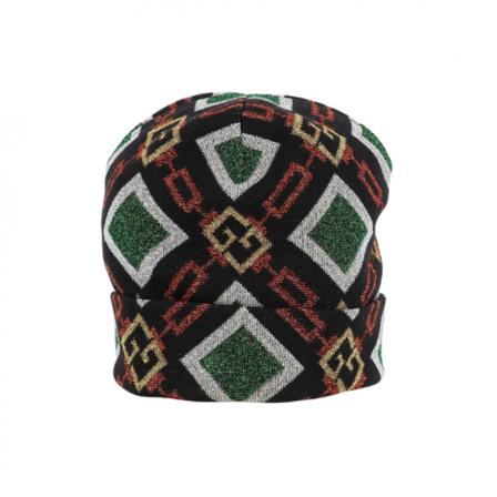 Gucci Vintage, Pre-obned wool cap and metallic threads Zwart, unisex, Maat:ONE Size,wol