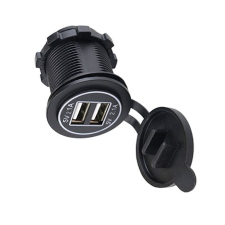 Dobbelt USB-udtag USB-strømudtag Opladningsstikudtag med vandtætte hætter