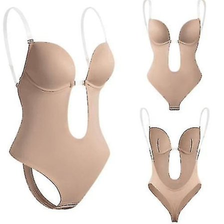 Dame Backless Shapewear Dyb V-hals Body Shape Til Kjole Med Lav Ryg - Perfekt