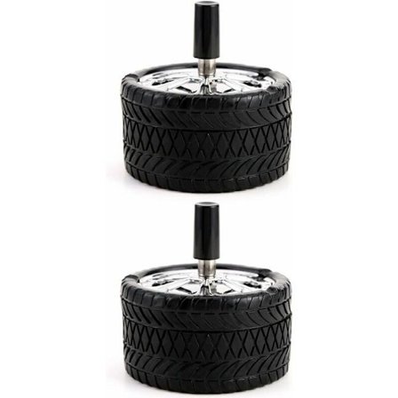 Roterende Askebæger, SL.GT 2 stk. Vindtæt Askebæger Dæk Askebæger Moderne Askebæger Rustfrit Stål Roterende Askebæger med låg