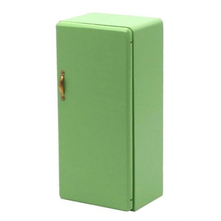 [CA] 1 kpl Nukkekodin Jääkaappi Mini Talokoriste Miniatyyri Jääkaappi Lelu Vihreä 6X4.8X13CM