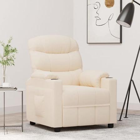 Vidaxl Reclinerfåtölj Gräddvit Tyg Kräm